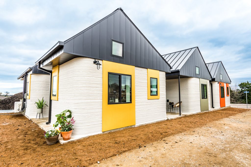 group of 3D printed homes 