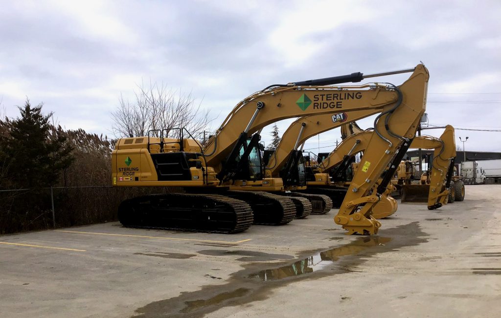 sterling ridge construction machinery in parking lot