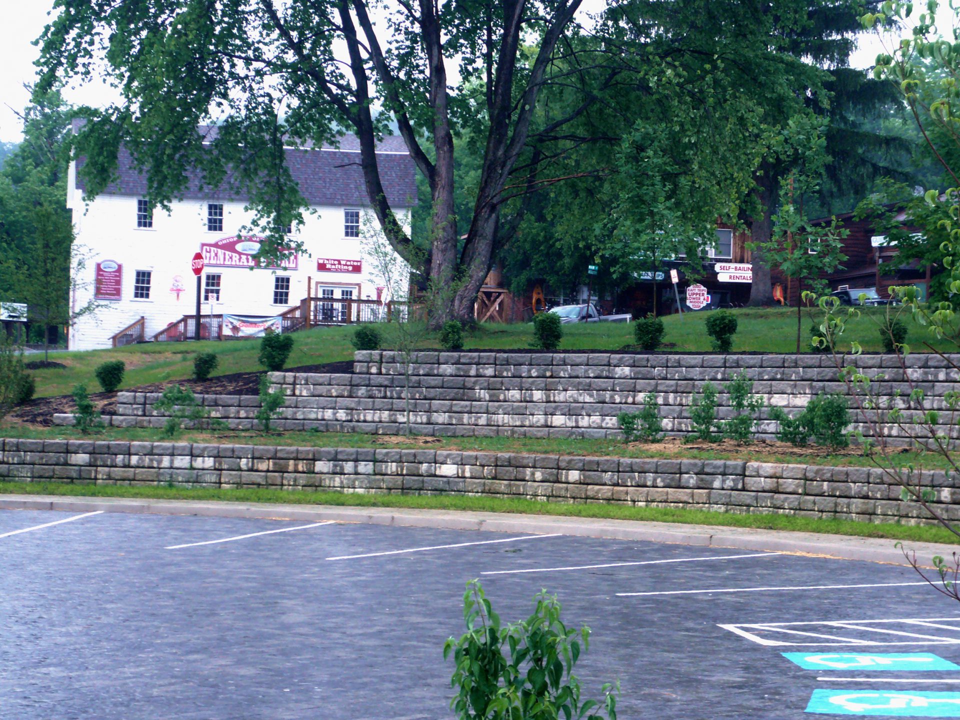 stone wall outside house