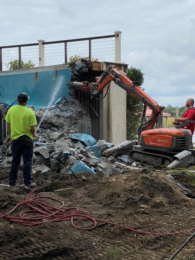 wall sawing construction site