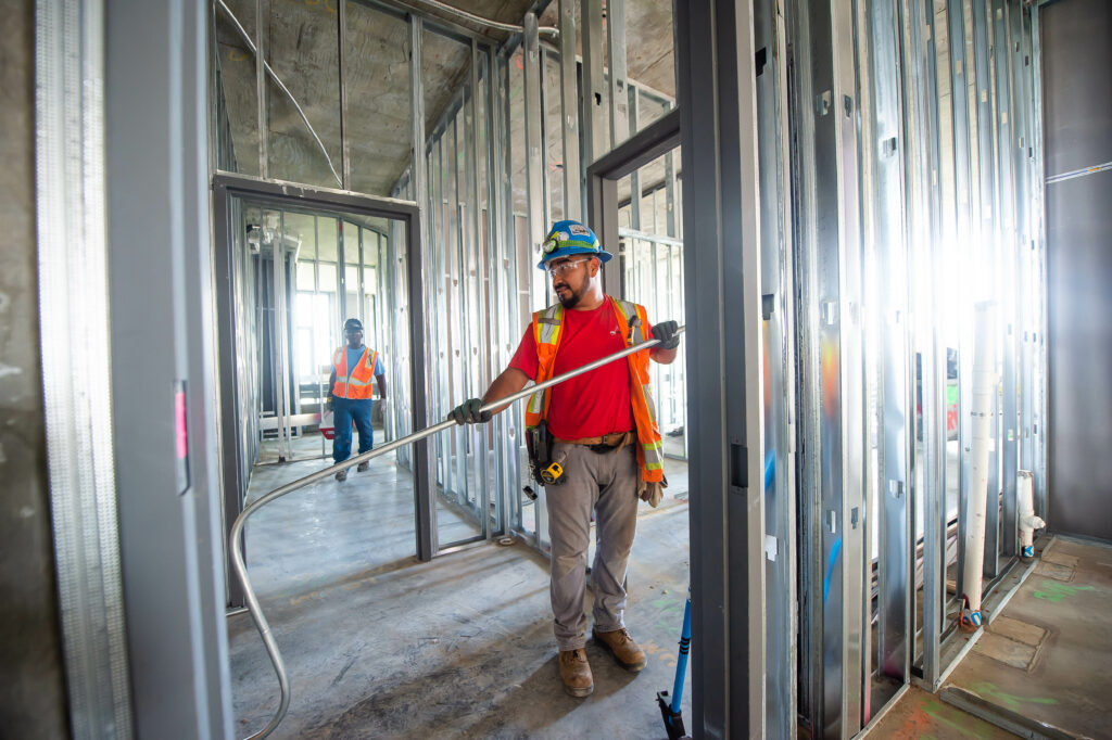 ABC contractor building interior walls