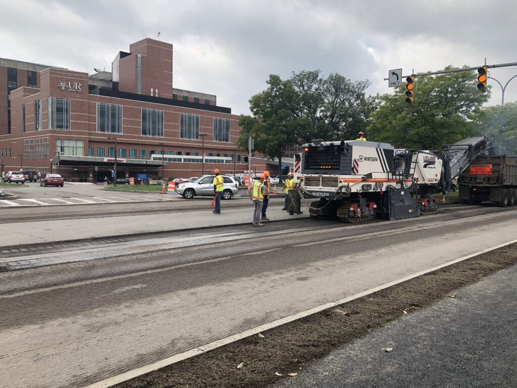 Villager workers paving project