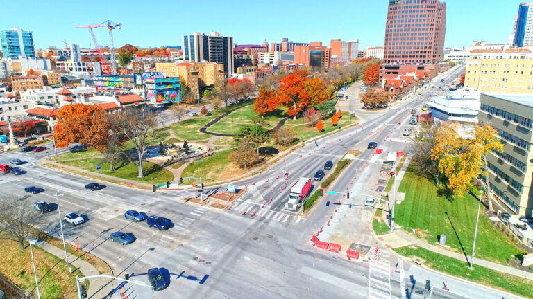 IBC traffic project aerial view