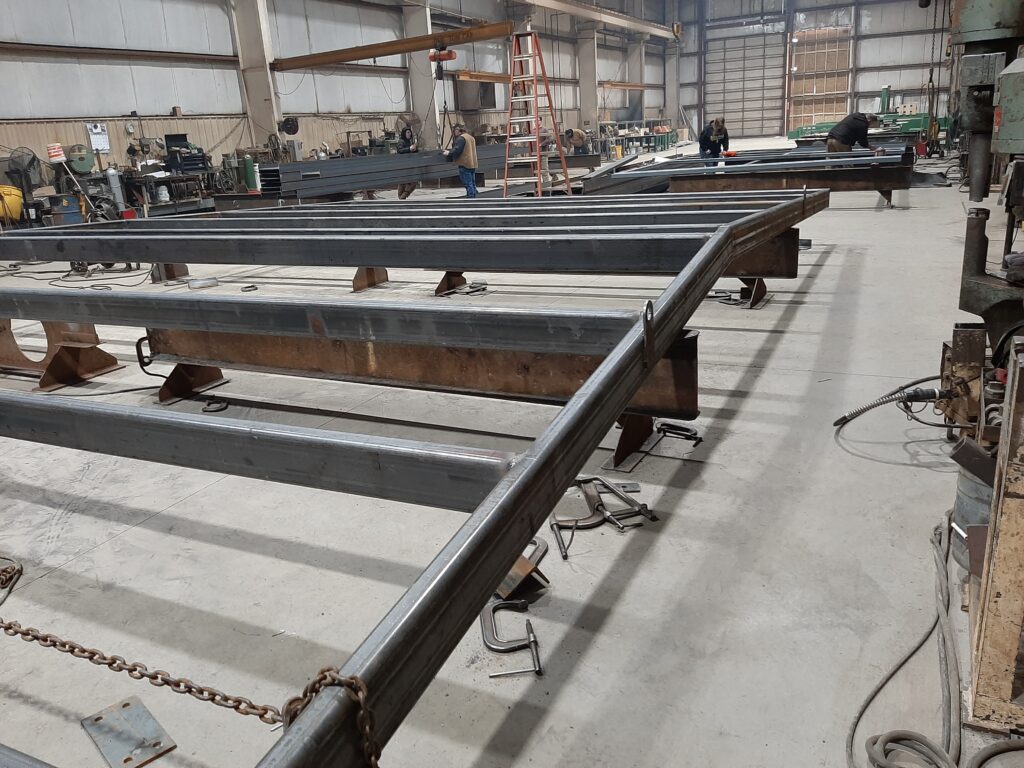 Concord Fabricators machine shop making steel roof beams