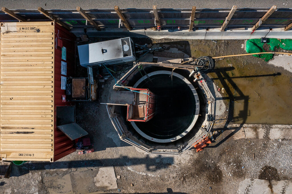 technicore underground view into tunnel from above