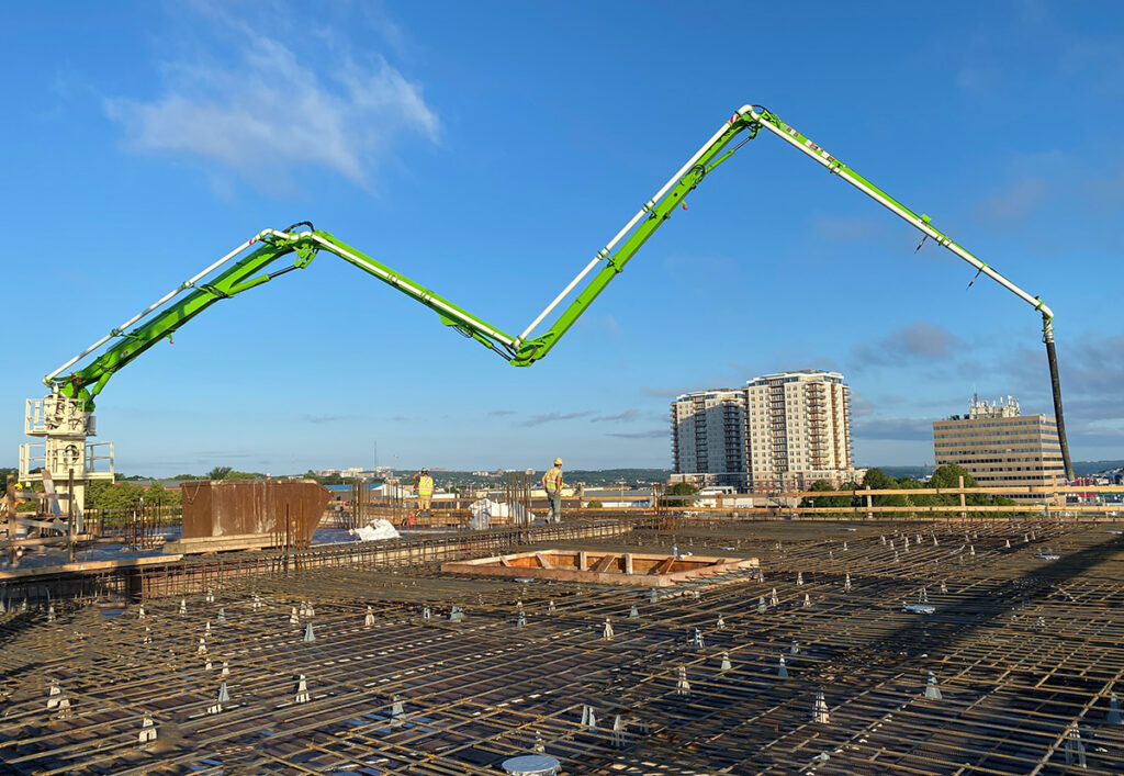 cancrete machinery on concrete site