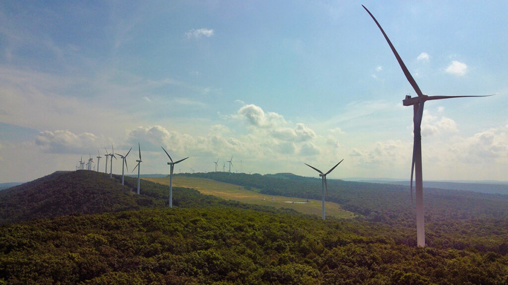 wind energy turbines on hilltops of west virginia