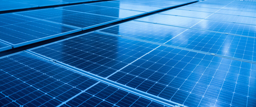 close up solar panels